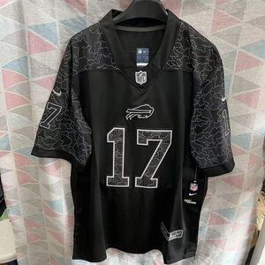 Nike NFL Josh Allen Black Buffalo Bills RFLCTV Jersey #17